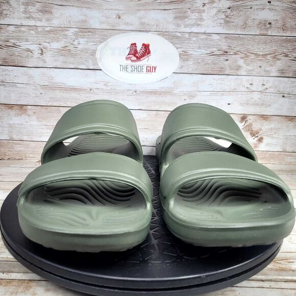 Athletic Works Men's 12 Olive Two Band Slide Sandals Shoes - Picture 4 of 11